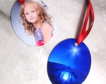 Oval Metal Christmas Ornament