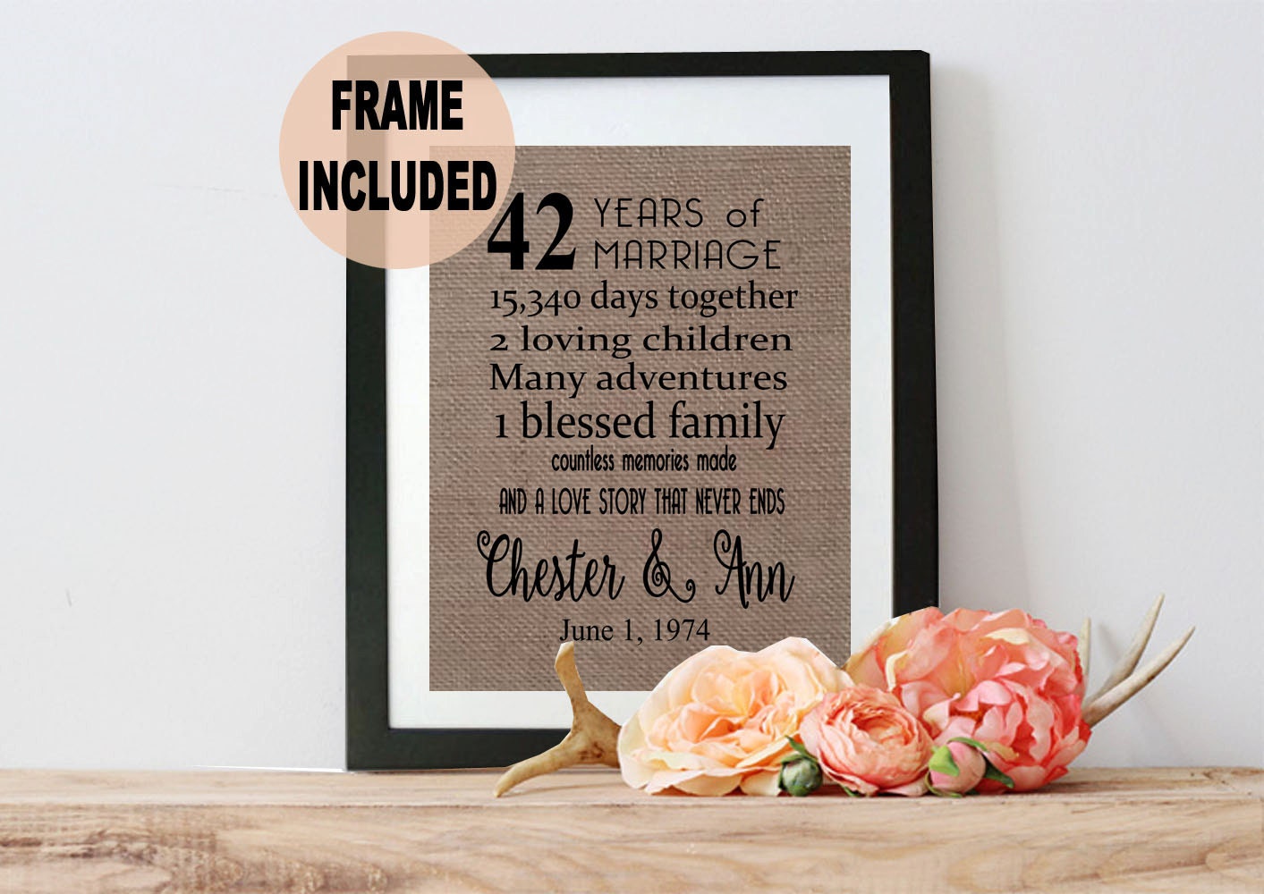 42nd Anniversary Gift 42nd Wedding Anniversary Gift 42 Etsy