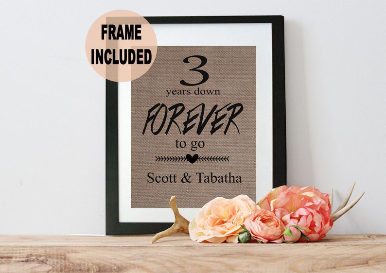 3rd Anniversary Gift 3 Year Burlap Image 0