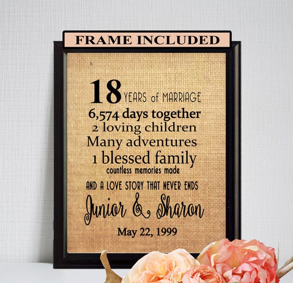 wedding anniversary 18 years