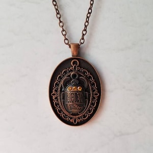 Copper scarab pendant, copper Steampunk necklace, Scarab beetle, Egyptian jewelry, Egyptian scarab pendant, double frames, Goth necklace