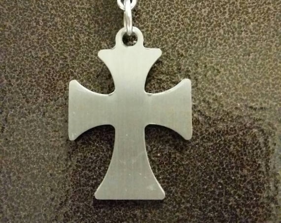 Cross pendant, religious necklace, reversible Stainless Steel cross pendant necklace with fancy bail and chain
