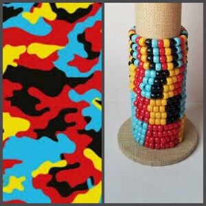 Camo Psychedelic Kandi bracelets, mixed bead bracelets, friendship bracelets,  bracelets, fashion bracelets, Camo friendship bracelets