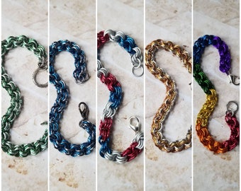 Chain maille bracelet, 3 in 3 weave, chainmaille jewelry, handmade bracelet, chainmaille  bracelet, anodized aluminum rings, beautiful gift