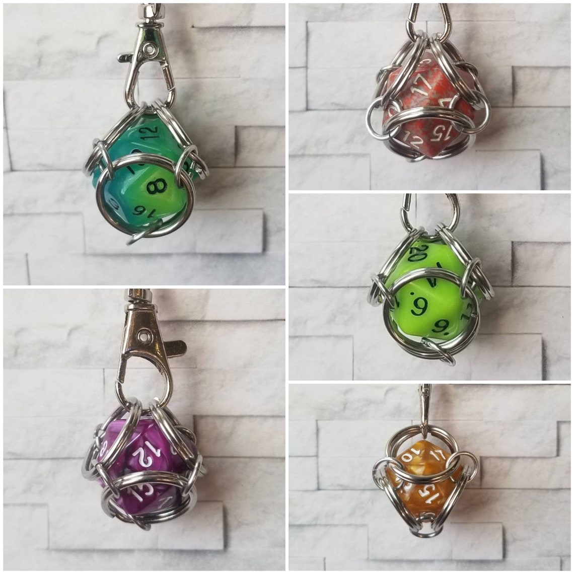 Captive dice jewelry removable d20 necklace dice jail Etsy