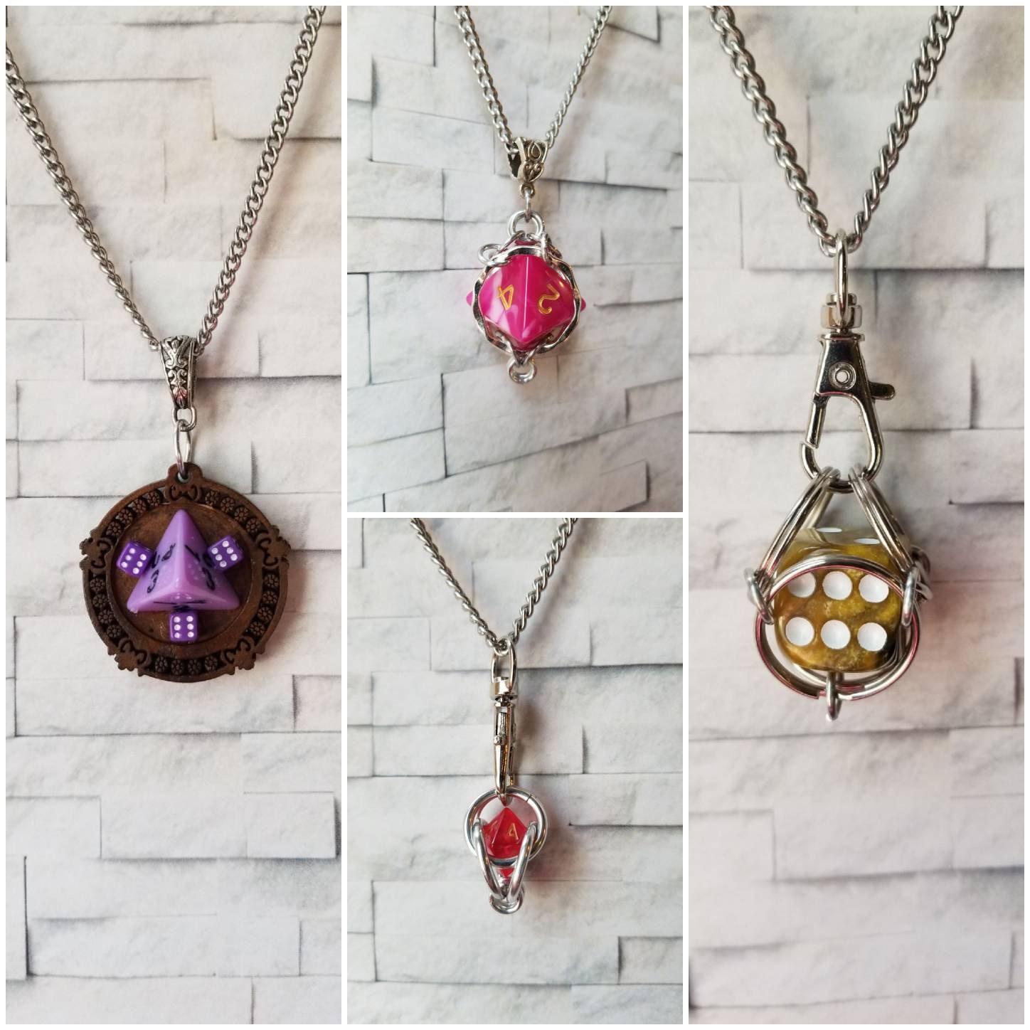 split ring cage d20 pendant, dnd dice jewelry removable d20 necklace dice jail necklace Captive dice jewelry