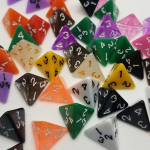 Individual d4 die, ONE single d4 dnd die, polyhedral gaming dice, DnD dice, RPG dice, D and D dice, spare dice, spare d4 dice, extra d4 die