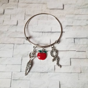 Goddess bracelet, Lillith bangle, charm bangle, expandable bangle, silver charm bracelet, Pagan bangle, Lillith jewelry, Eve bracelet
