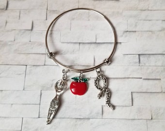 Goddess bracelet, Lillith bangle, charm bangle, expandable bangle, silver charm bracelet, Pagan bangle, Lillith jewelry, Eve bracelet