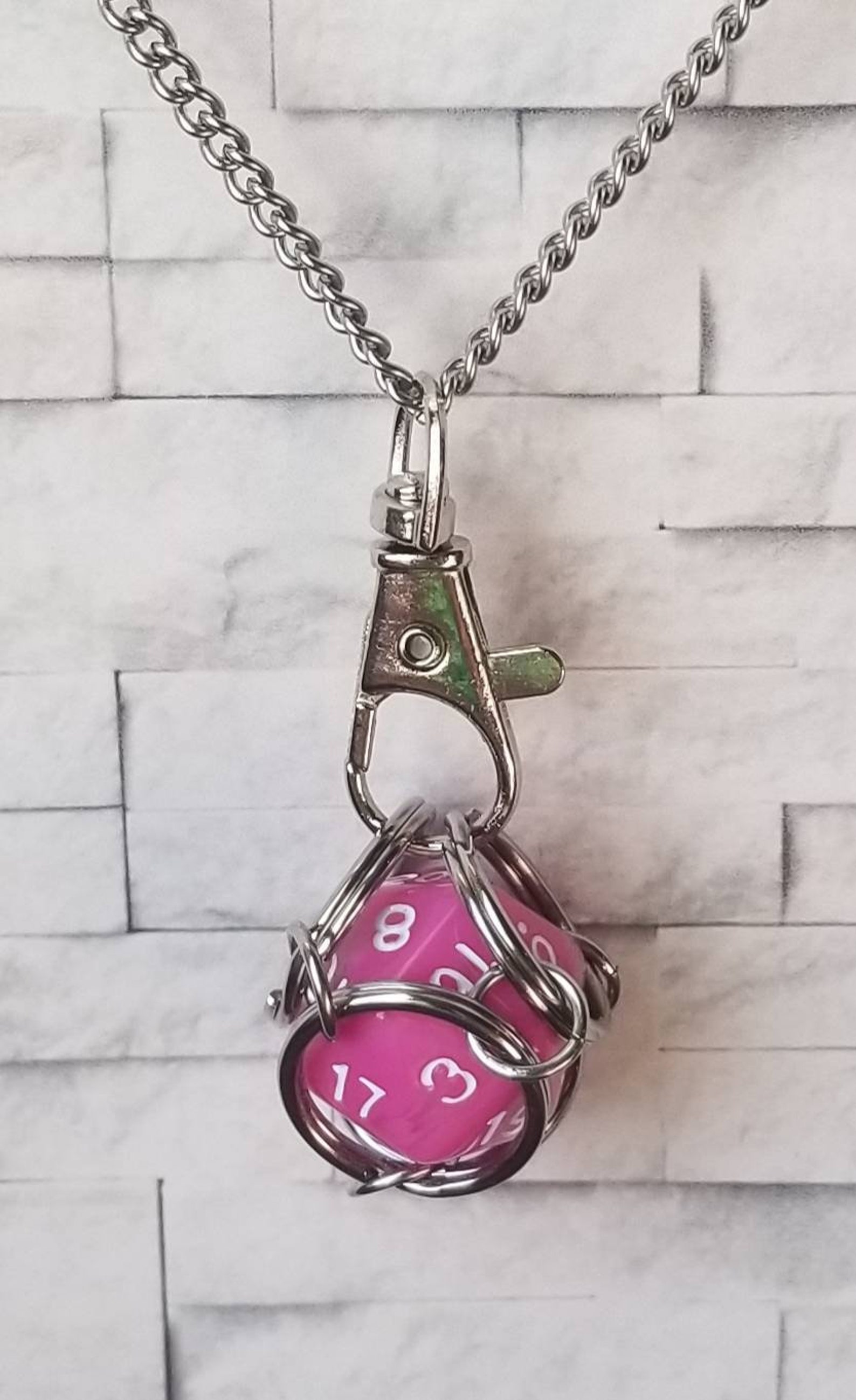 Captive Dice Jewelry Removable D20 Necklace Dice Jail Etsy