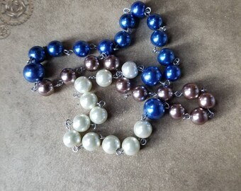 Orthodox prayer beads, Orthodox Chotki, stainless steel, Komboskini, hand-wired, Summer themed, glass pearls, Ocean colors, unique