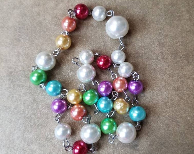 Featured listing image: UU prayer beads, Unitarian Universalist prayer beads, stainless steel, LGBT pride, rainbow UU prayer beads, glass pearls, hand-wired, ooak