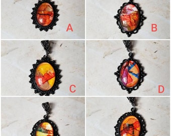 Alcohol ink art jewelry, alcohol ink pendant, alcohol ink on glass, original art jewelry, alcohol ink pendant, alcohol ink necklace