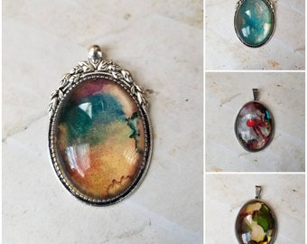 Alcohol ink art jewelry, alcohol ink pendant, alcohol ink on glass, original art jewelry, alcohol ink pendant, alcohol ink necklace
