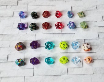 ONE Chessex D10 or D20  10mm die, single mini d10 or d20, Chessex mini dice, 10mm mini dice, 12 different colors, mini d10 die, mini d20 die