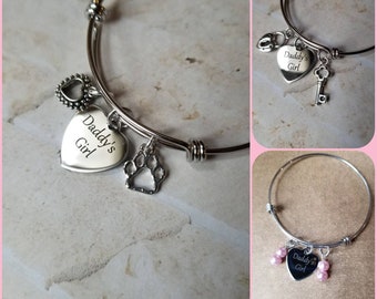 Daddy's girl bangle, Princess bangle, kitten bracelet, BDSM symbolic submissive bracelet, Daddy's girl jewelry, stainless steel options