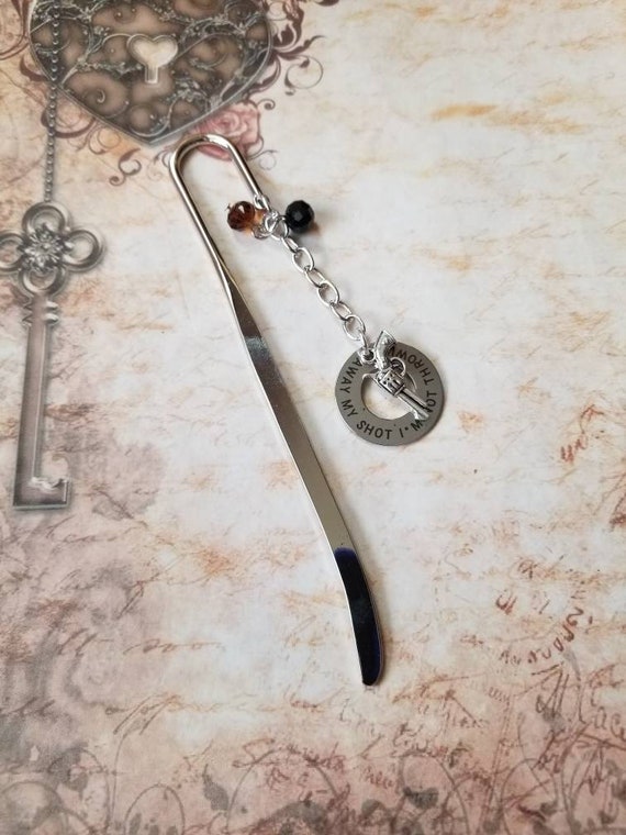 Hamilton bookmark, Hamilton musical, silver bookmark, Hamilton theatre bookmark, Hamilton musical bookmark, Broadway play, Hamilton gift