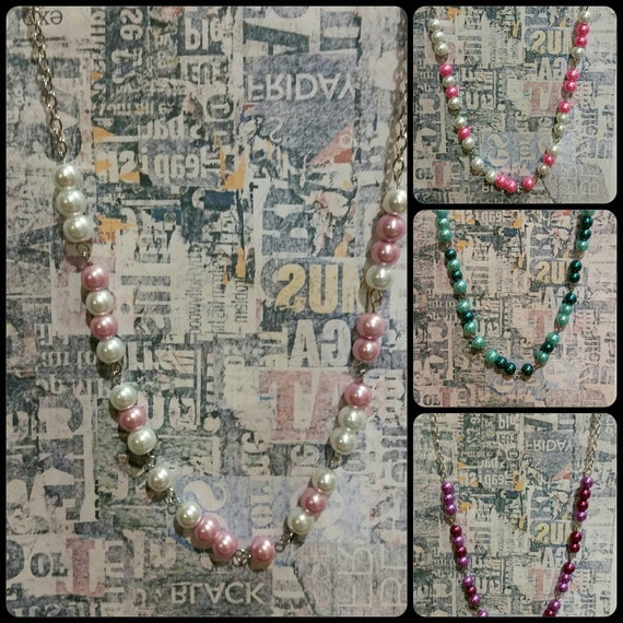 SCREW TRUMP necklace, Screw Trump Morse code necklace, Morse code necklace, silver tone, glass pearls, Anti-Trump jewelry, choice of four