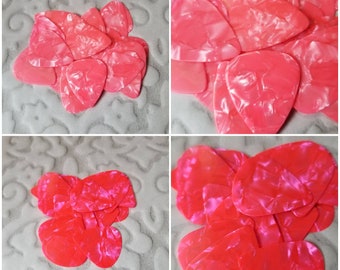 Destash guitar picks, guitar plectrums, pearl guitar picks, light and dark hot pink, destash guitar plectrums, generic picks, x 20 or 50
