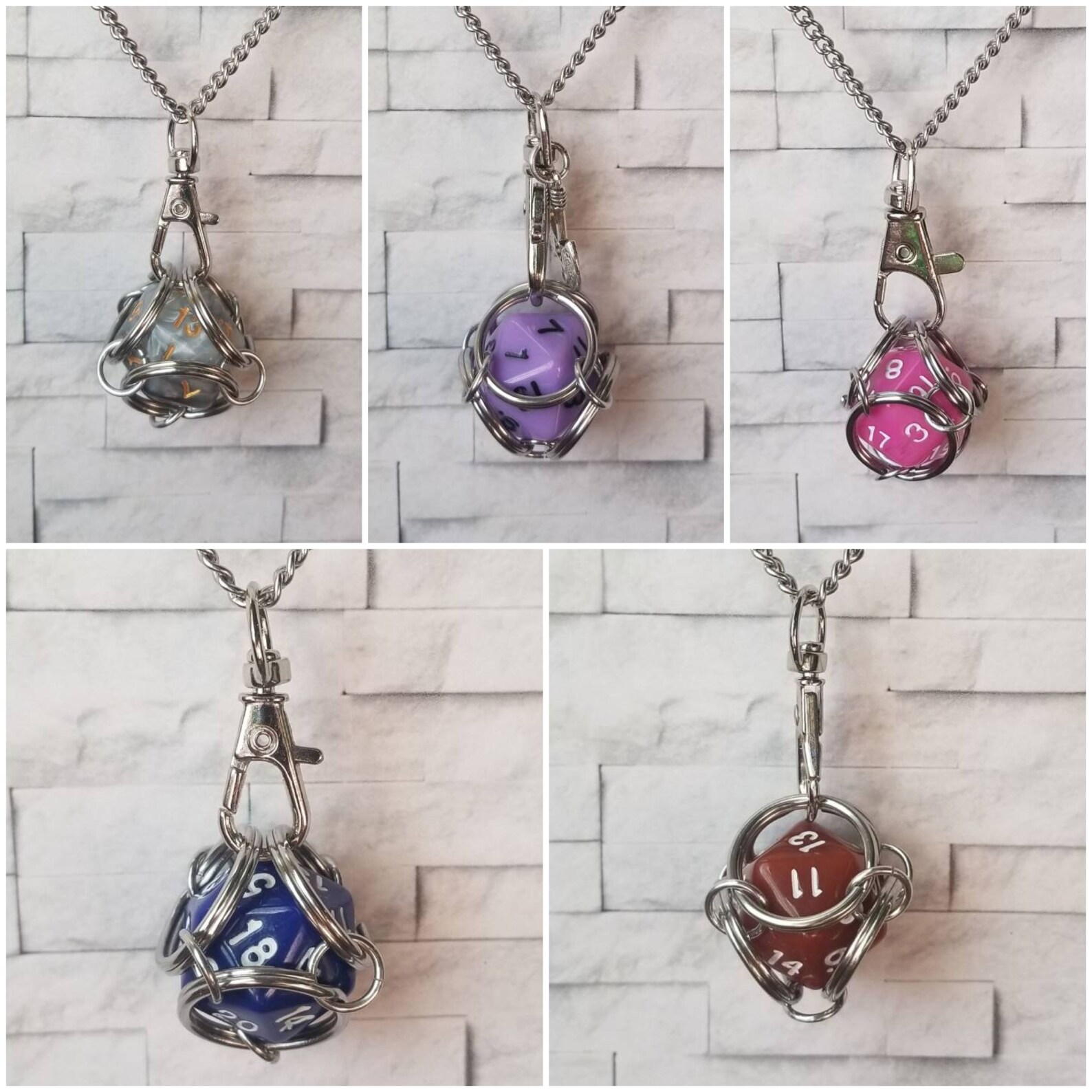Captive Dice Jewelry Removable D20 Necklace Dice Jail Etsy