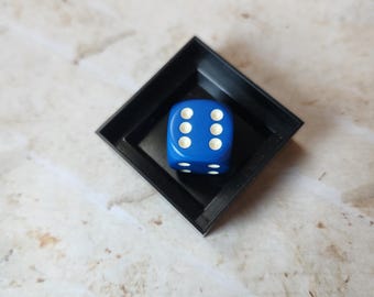 Individual Chessex blue and white d6 die, extra 16mm d6 dnd dice, polyhedral gaming dice, DnD dice, RPG dice, spare dice, spare d6 dice,