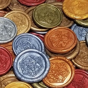 Sceau de cire, pièces de monnaie du MDN, sceaux de cire D20, pièces de monnaie du Dnd, compteurs du Dnd, accessoires du Dnd, sceaux de cire faits main, pièces de jeu de RPG, idée cadeau unique, dé D20 Dnd,
