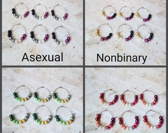 Wine charms x 6, glass markers, wine charms, cup charms, bottle charms, wine glass charms, beverage markers, Pride wine charms, 4 choices
