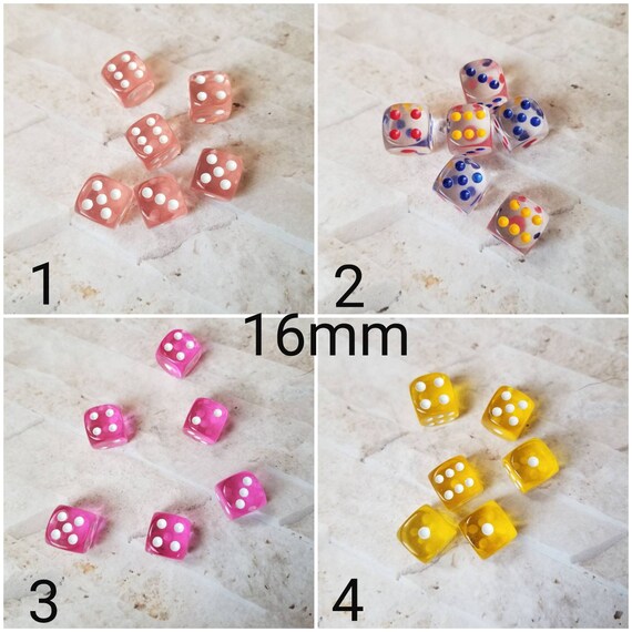 Extra d6 dnd dice, extra polyhedral gaming dice, DnD dice, RPG dice, D and D dice, spare dice, spare d6 dice, rounded edges, 16mm