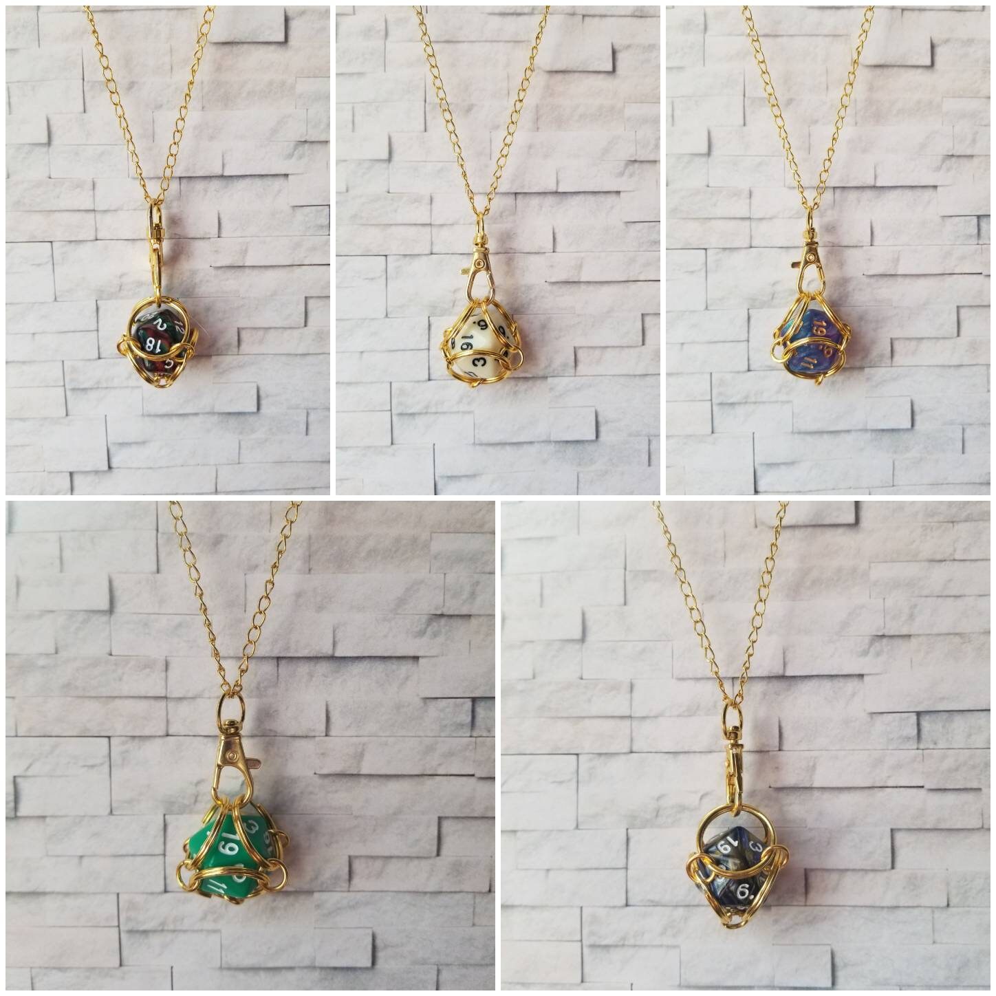 Gold Captive Dice Jewelry Removable D20 Necklace Dice Jail Etsy