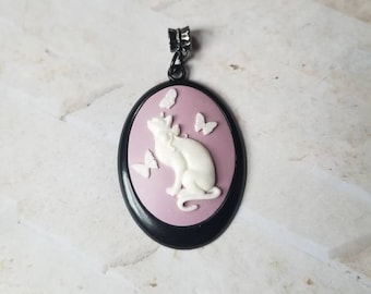 Cameo pendant, cameo necklace, Goddess cameo jewelry, faerie cameo pendant, cat cameo pendant, beautiful lady cameo pendant, gift idea