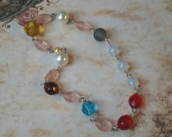 Pearls of Christ, Wreath of Christ, Lutheran prayer beads, prayer aid, glass pearls, silver toned, stainless steel, loop style, Czech glass