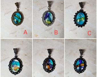Alcohol ink art jewelry, alcohol ink pendant, alcohol ink on glass, original art jewelry, alcohol ink pendant, alcohol ink necklace