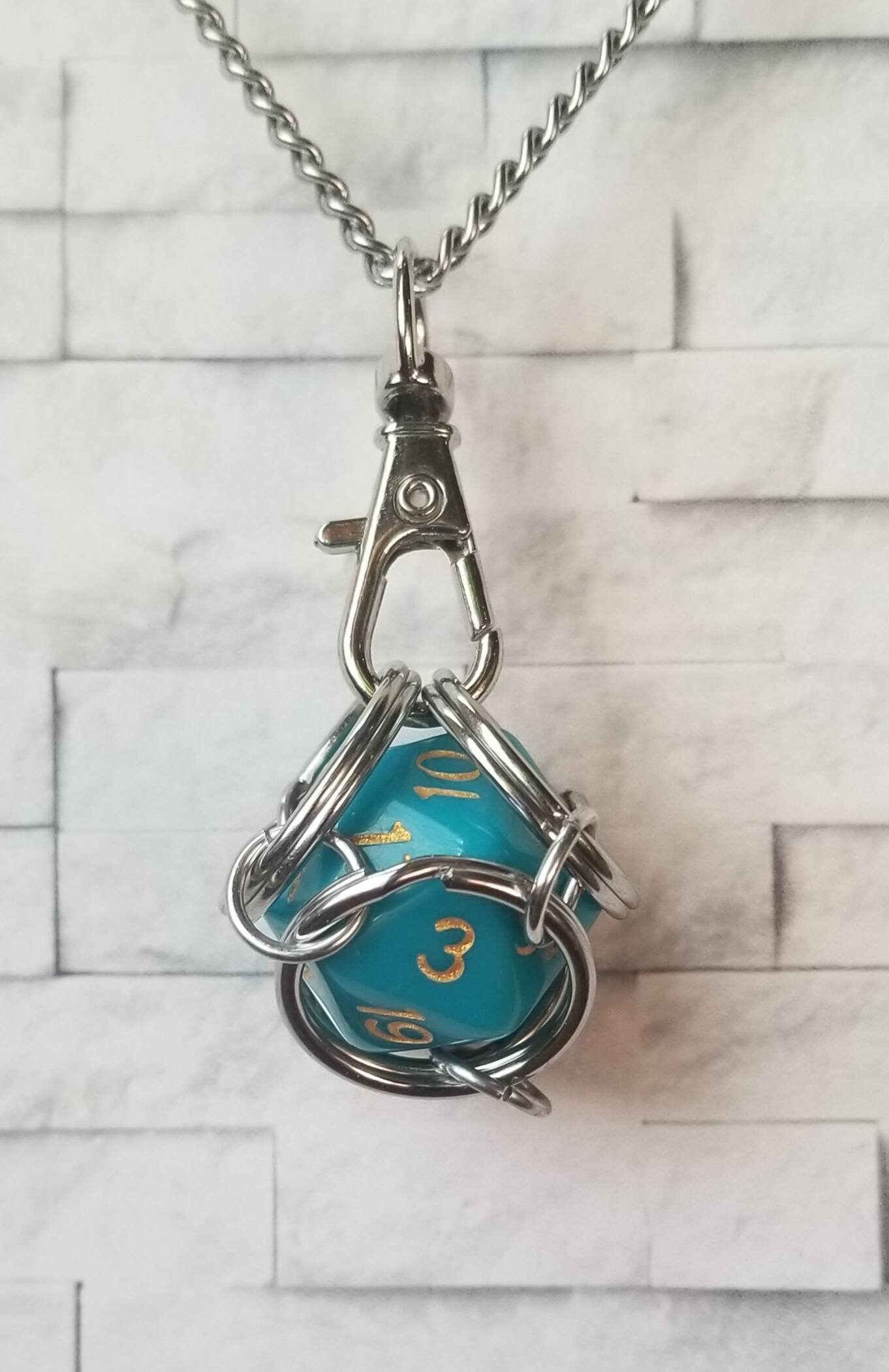 Captive Dice Jewelry Removable D20 Necklace Dice Jail Etsy UK