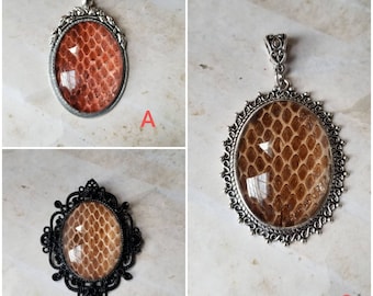 Snake shed jewelry, snake shed pendant, snakeskin necklace, cruelty free snake shed jewelry, Corn snake shed pendant, Corn snake shed skin