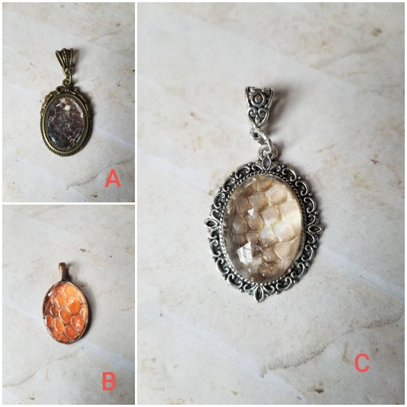Tegu shed jewelry, reptile shed pendant, Tegu necklace, cruelty free Tegu shed jewelry, Tegu shed behind glass, gift for reptile lover