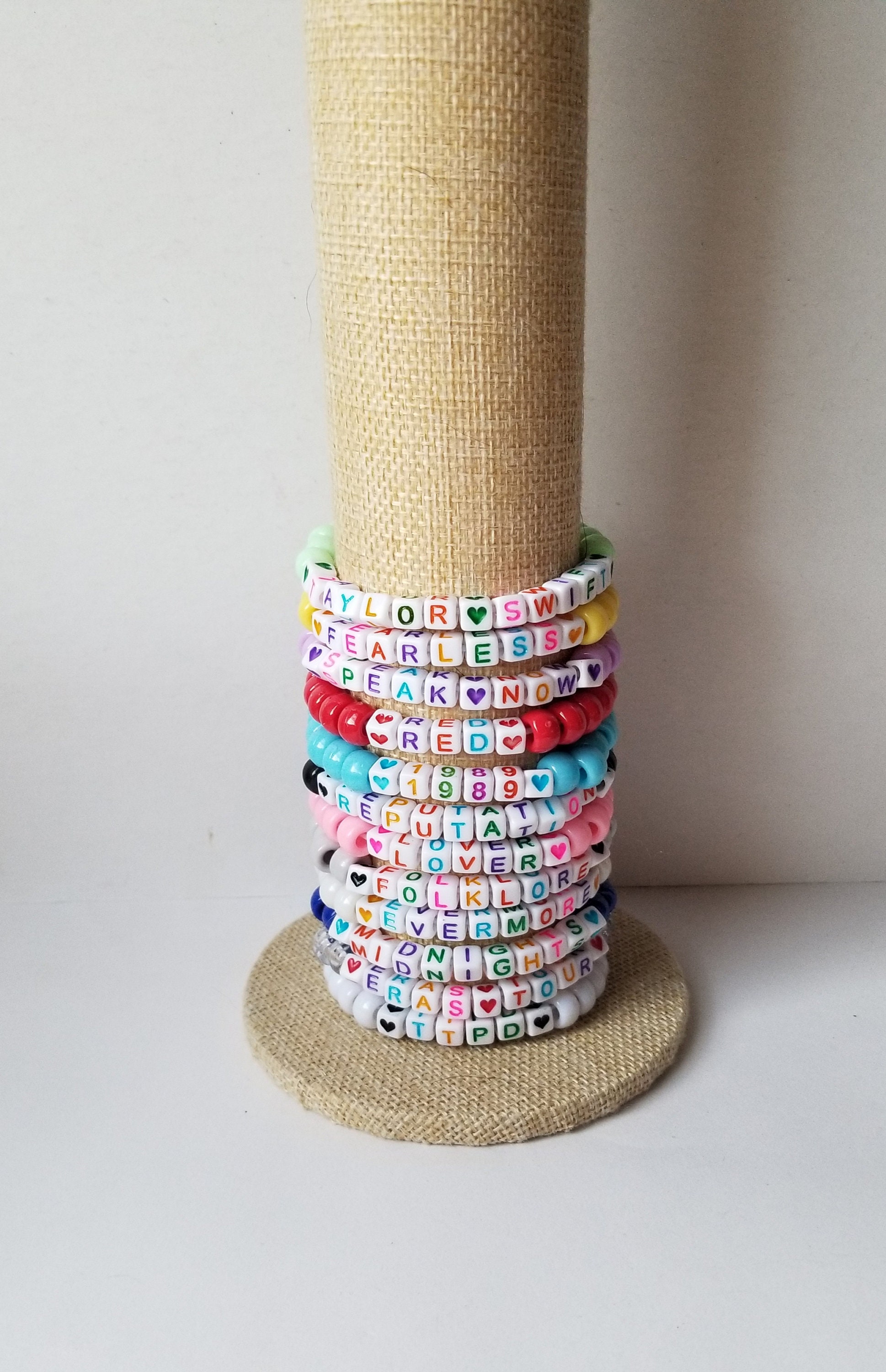 Sets of 12 Friendship Bracelets, Beaded Swiftie Bracelets, Eras