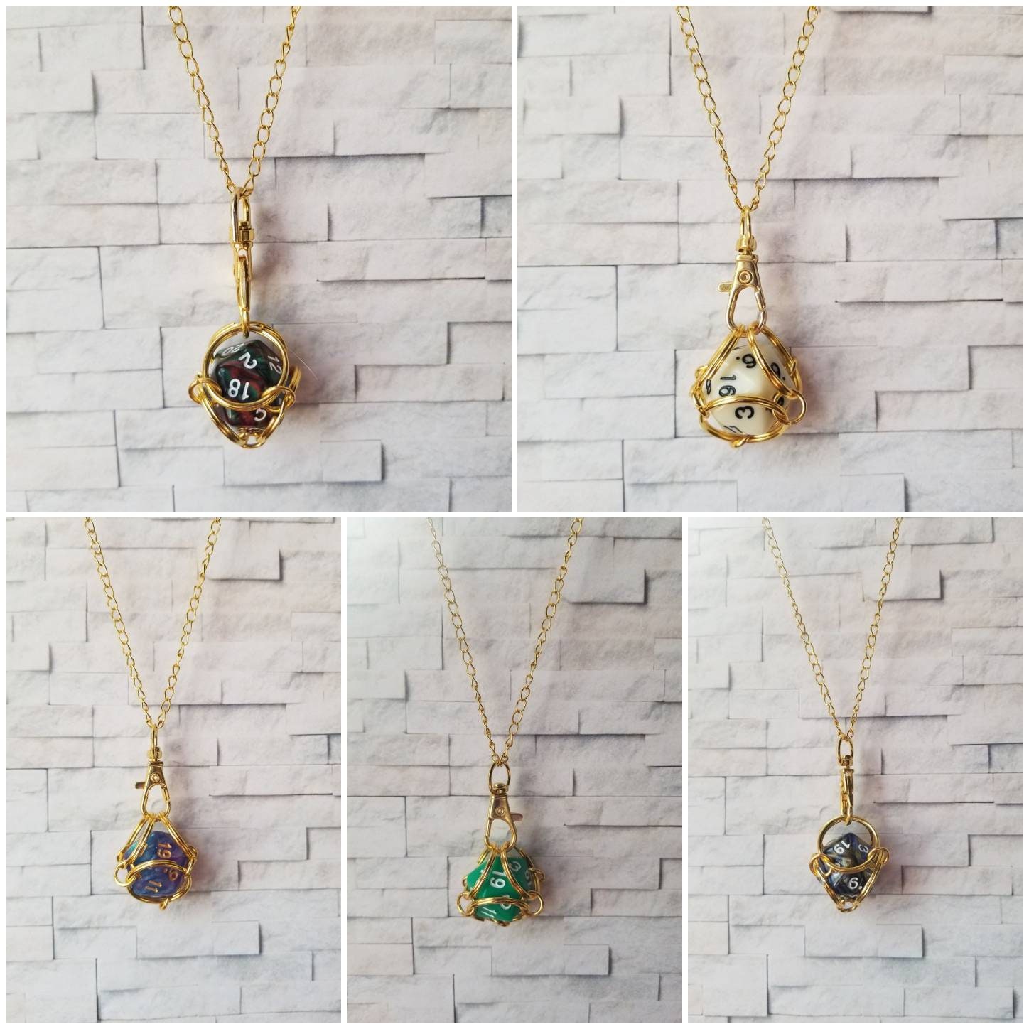 Gold Captive Dice Jewelry Removable D20 Necklace Dice Jail Etsy
