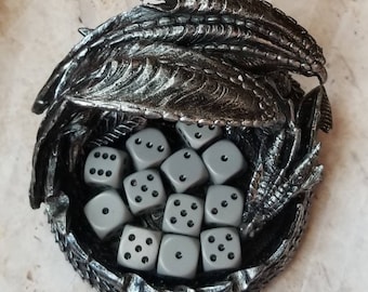 Individual Chessex gray and black d6 dice, extra 16mm d6 dnd dice, ornate polyhedral gaming dice, DnD dice, RPG dice, spare dice, spare dice