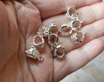 Destash jewelry bails, silver-toned metal jewelry bail, slider bails, bails for pendants, hanger bails, decorative bails, destash findings