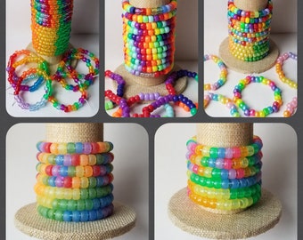 Regenboogkandi-armbanden, Pride-armbanden, gemengde kralenarmbanden, vriendschapsarmbanden, rave-armbanden, LGBTQ-vriendschapsarmbanden, LGBT-trots
