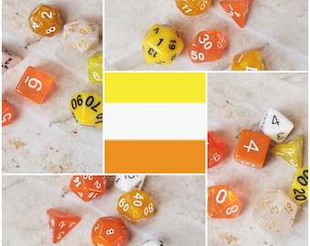 Maverique flag 16mm dnd dice, hand chosen, curated set of polyhedral gaming dice, DnD dice set, RPG dice, LGBTQ dice