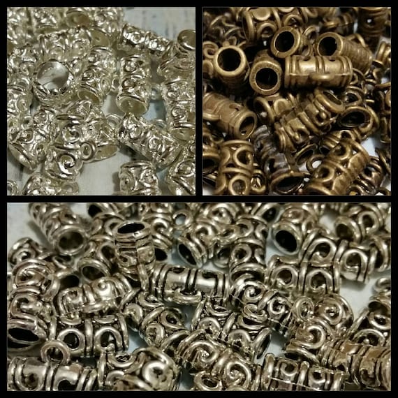 Destash, bails, metal jewelry bails in bright or antique silver and bronze x 20, choice of three