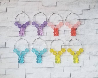 Wine charms x 8, glass markers, wine charms, cup charms, bottle charms, wine glass charms, beverage markers, gummy bear wine charms