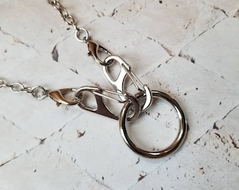 BDSM day collar, discreet day collar, symbolic jewelry, BDSM collar, submissive collar, silver metal, O ring necklace, O ring day collar