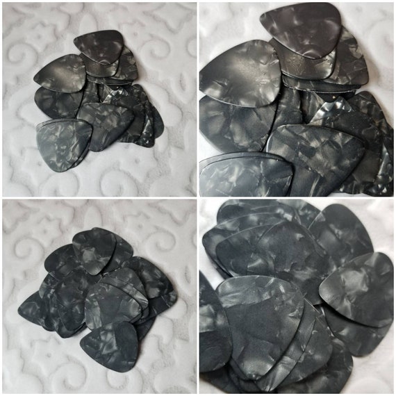 Destash guitar picks, guitar plectrums, pearl guitar picks, black, glossy or matte, destash guitar plectrums, generic picks, 20 or 50 or 100