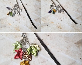 Mardi Gras bookmark, Fall leaves bookmark, Shepherd's hook bookmark, New Orleans gift, Mardi Gras gift, Fat Tuesday bookmark, NOLA bookmark