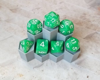 Pearl green 16mm dnd dice with white numbers, polyhedral gaming dice, DnD dice set, RPG dice, gaming dice, set of 7 DnD dice