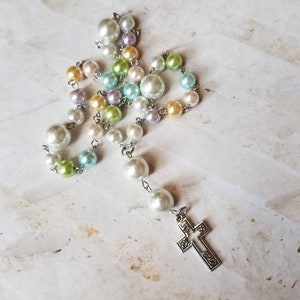 Anglican prayer beads, Methodist prayer beads, Episcopal rosary, Protestant prayer beads, stainless steel, pastel