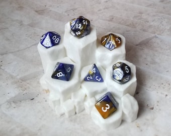 Pearl purple and mustard 16mm dnd dice, polyhedral gaming dice, DnD dice set, RPG dice, D and D dice, gaming dice, set of 7 DnD dice,