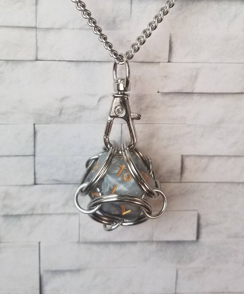 Captive Dice Jewelry Removable D20 Necklace Dice Jail Etsy
